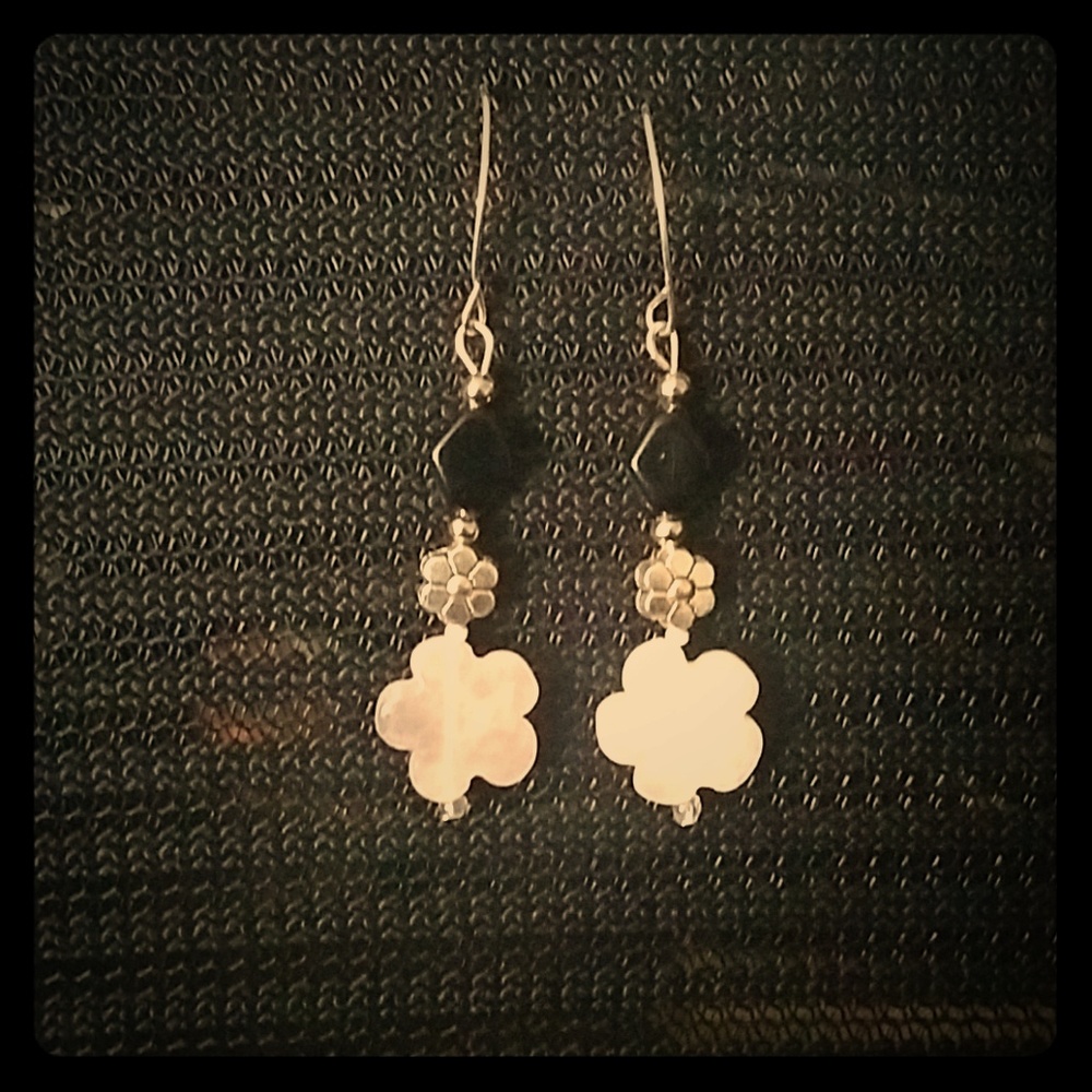 Rose Quartz Flower Earrings